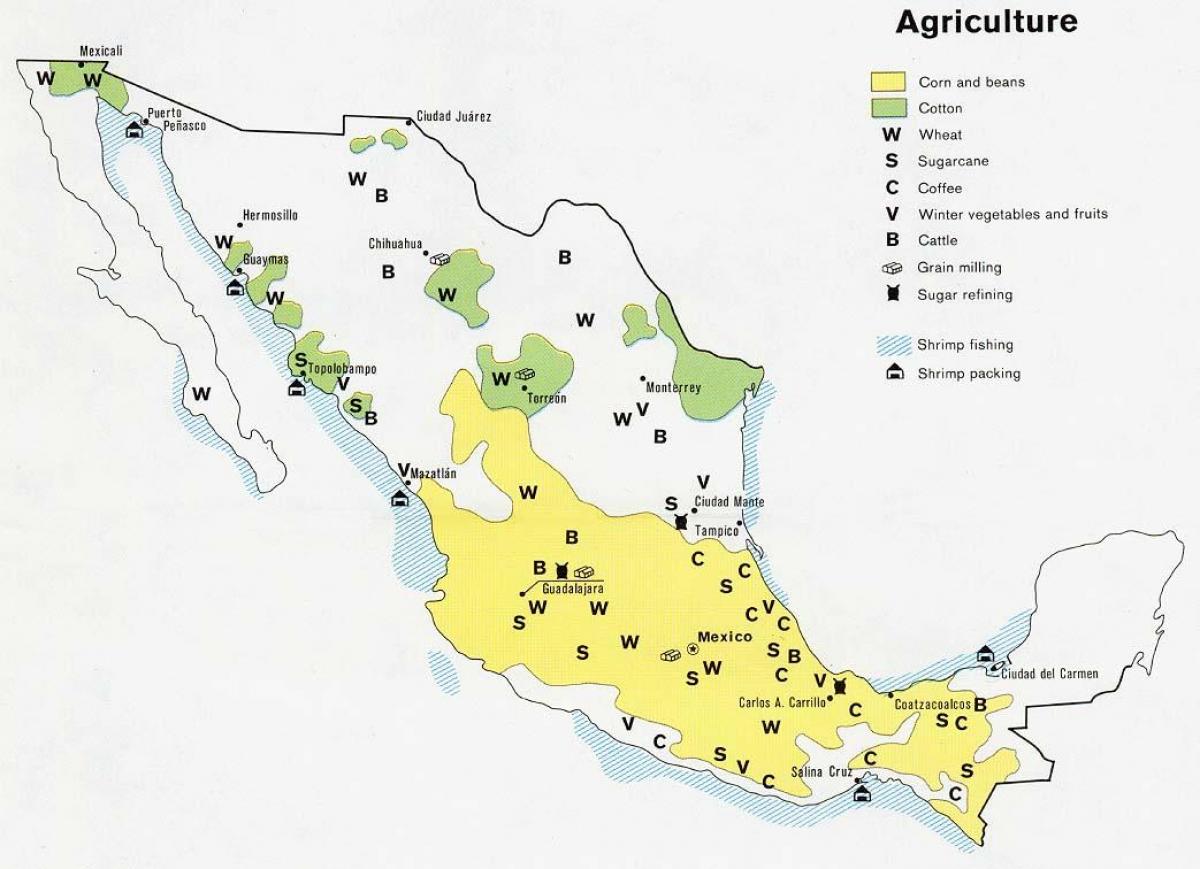 خريطة المكسيك الزراعة