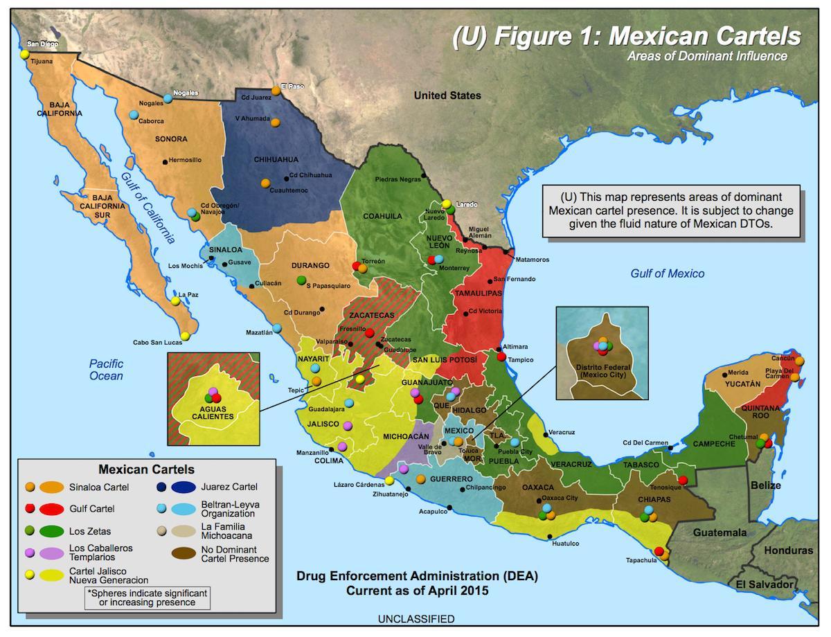 العصابة المكسيكية خريطة