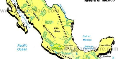 خريطة المكسيك السلاسل الجبلية