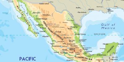 المكسيك خريطة البدنية