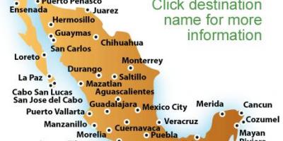 خريطة الشواطئ في المكسيك